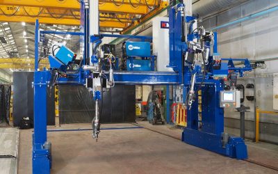 KM Tools welding gantry supplied to Bombardier Transportation